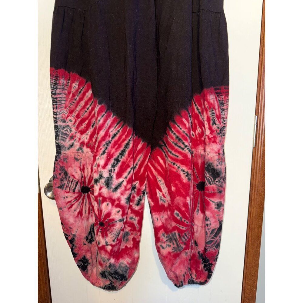 Unique Batik Black & Red Baloon Tie-Dye Pants Materials One Size - Picture 7 of 11